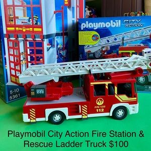 Playmobil City Action Fire Station & Truck! EUC
